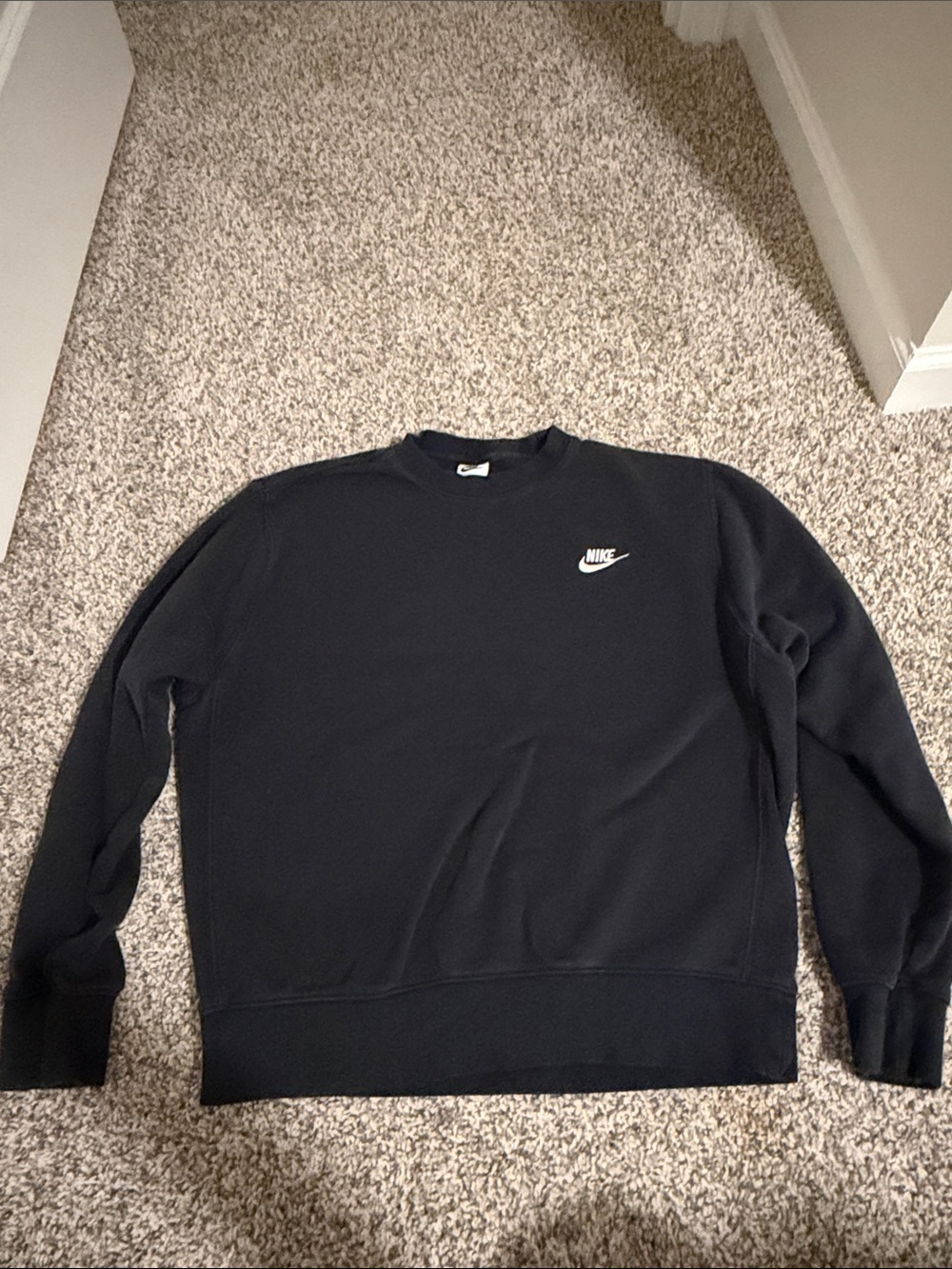 Nike Black Crewneck Sweatshirt with White Swoosh